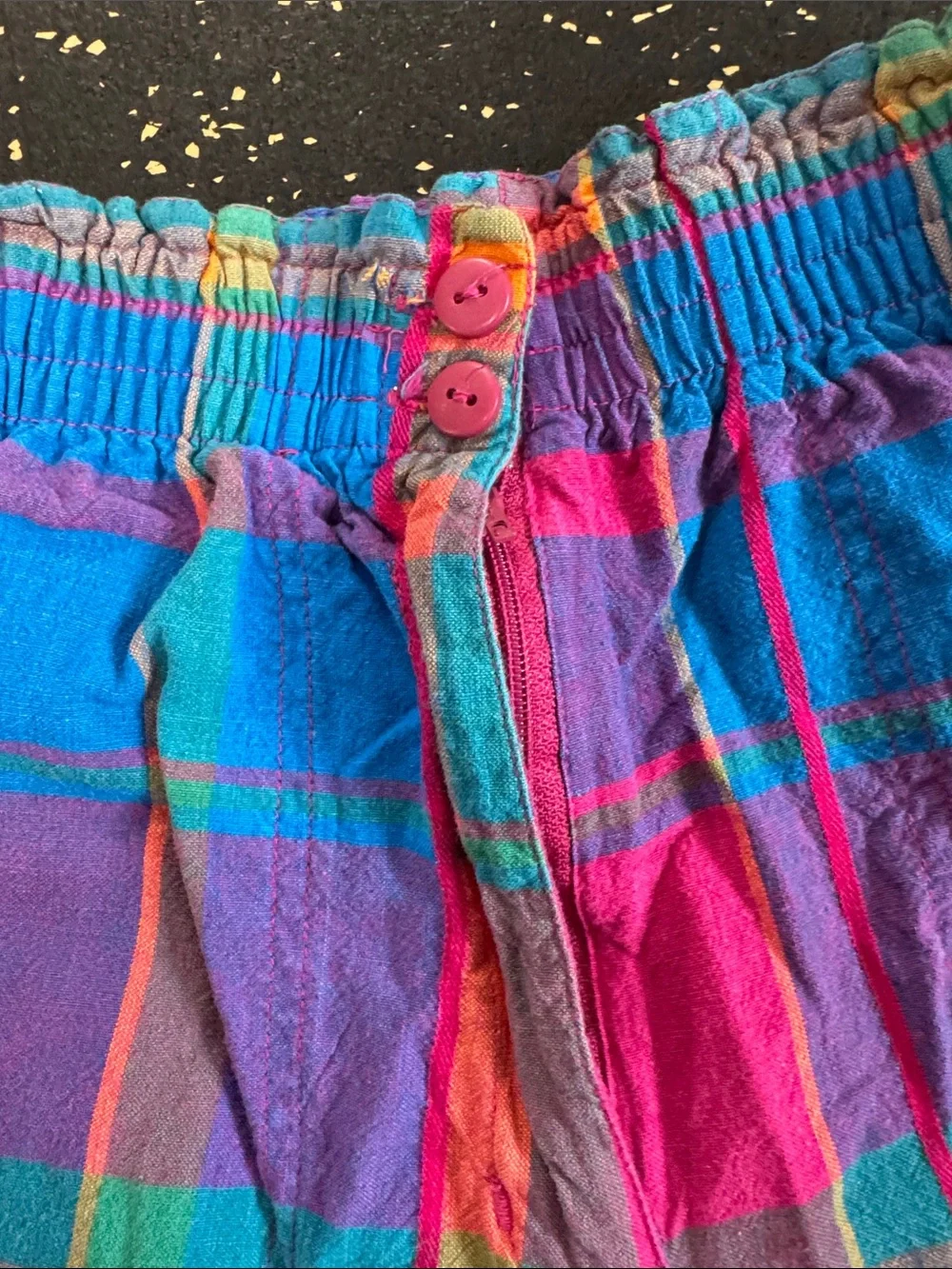 Hunt Club Colorful Plaid Elastic Waist Shorts - Bright Multicolor - Picture 3 of 5